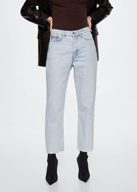 Thumbnail for High-waist cropped straight jeans