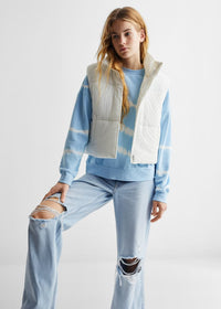 Thumbnail for Decorative ripped wideleg jeans