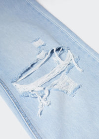 Thumbnail for Decorative ripped wideleg jeans