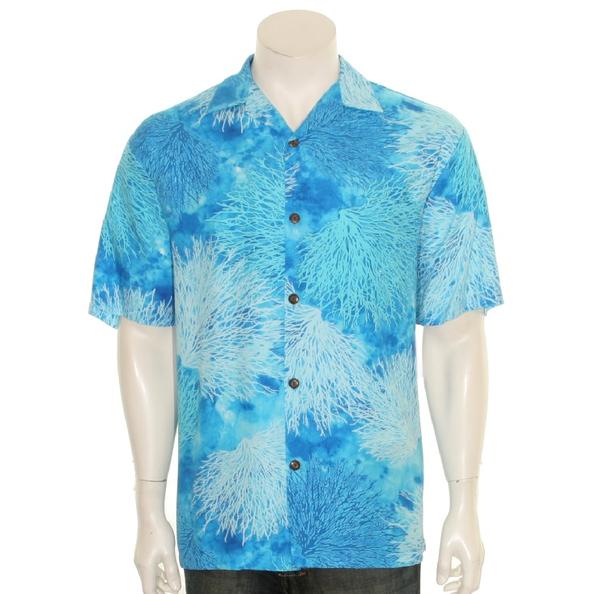 CORAL PRINT MEN'S ALOHA SHIRT